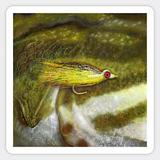 Clouser Minnow Smallmouth Bass Painting Sticker